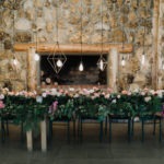 Flowers and hanging lights