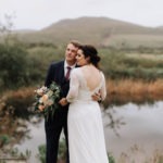 Groom and bride by dam