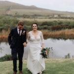 Groom and bride by dam