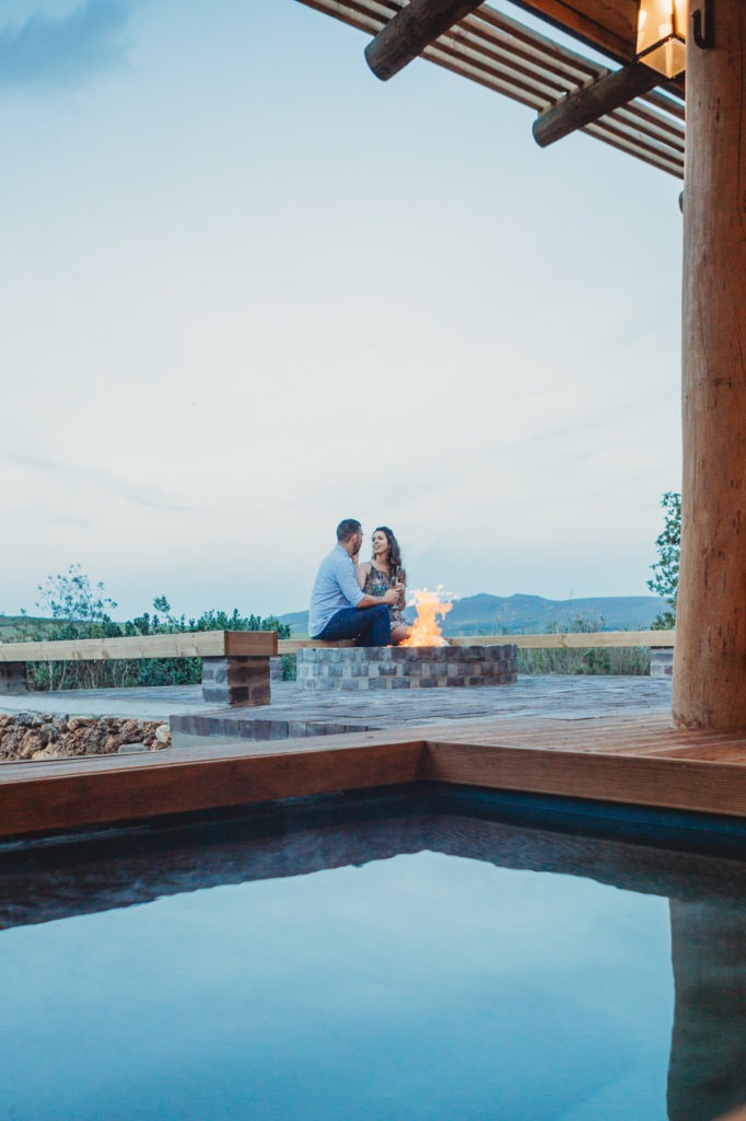 B&J hot tub and fire