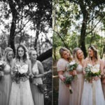 Bridal party in forest