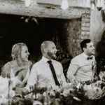 Bride and groom at bridal table