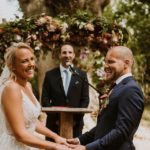 Bride and groom getting married