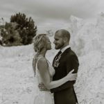 Bride and groom in dam