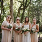 Bride and her maids in fores