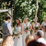 Couple and bridesmaids