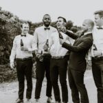 Groom popping beer