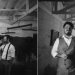 Groomsmen drinking in cigar lounge