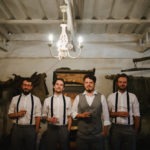 Groomsmen with whiskey