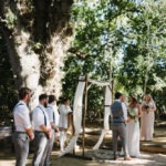 Wedding ceremony in forest