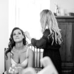Bride getting hair done