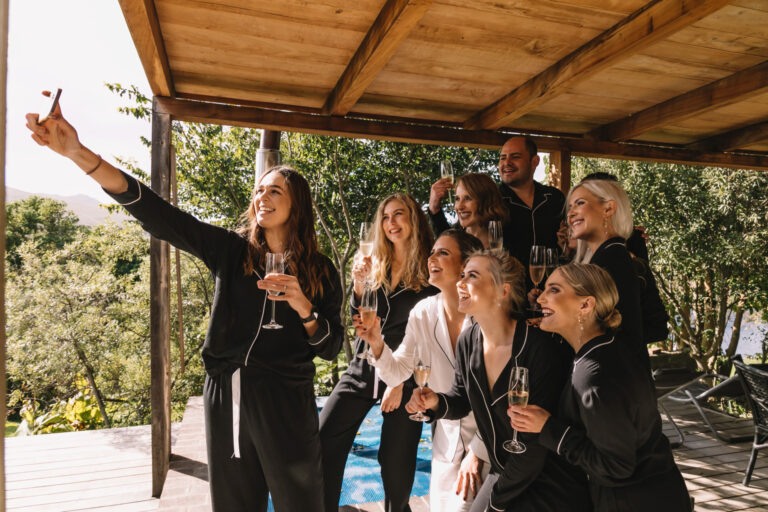 Winter Church Wedding bridesmaids