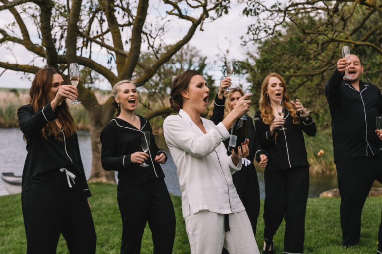 Winter Church Wedding bridesmaids