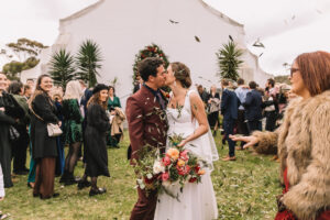 Winter Church Wedding couple photos