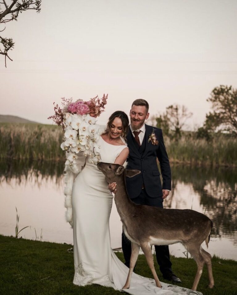 Winter Church Wedding couple